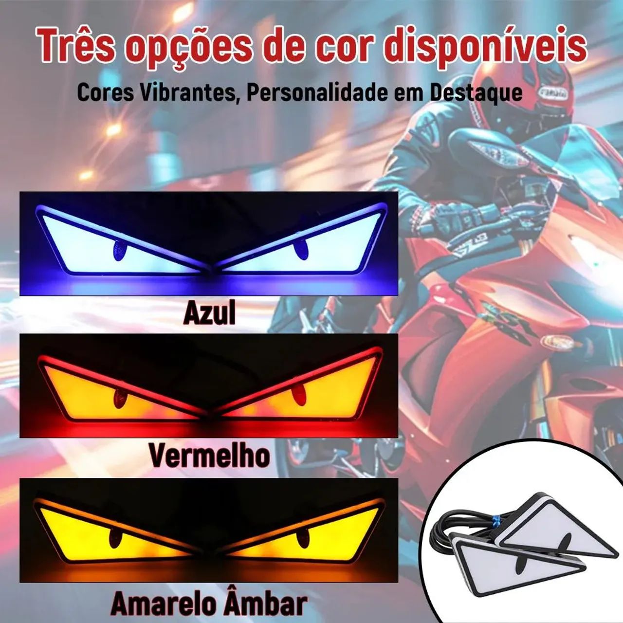 Olho LED azul e vermelho (2pcs)
