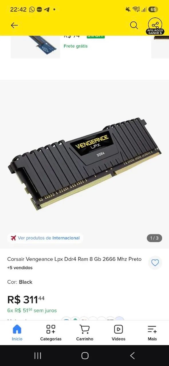 Cada unidade Memória de 8GB VENGEANCE LPX - Foto 2