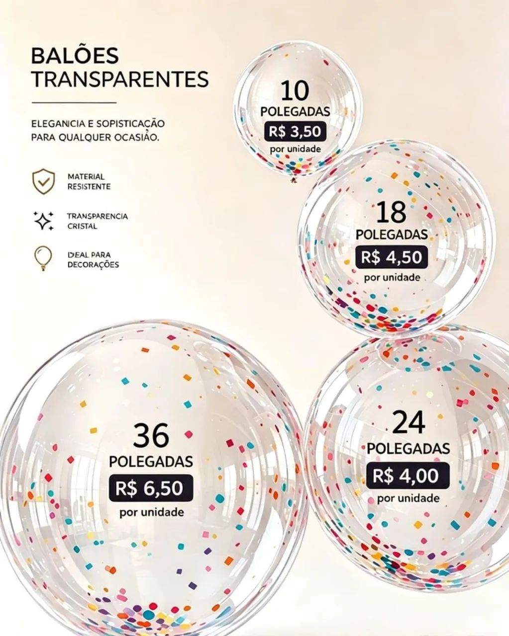 Balões bubble 