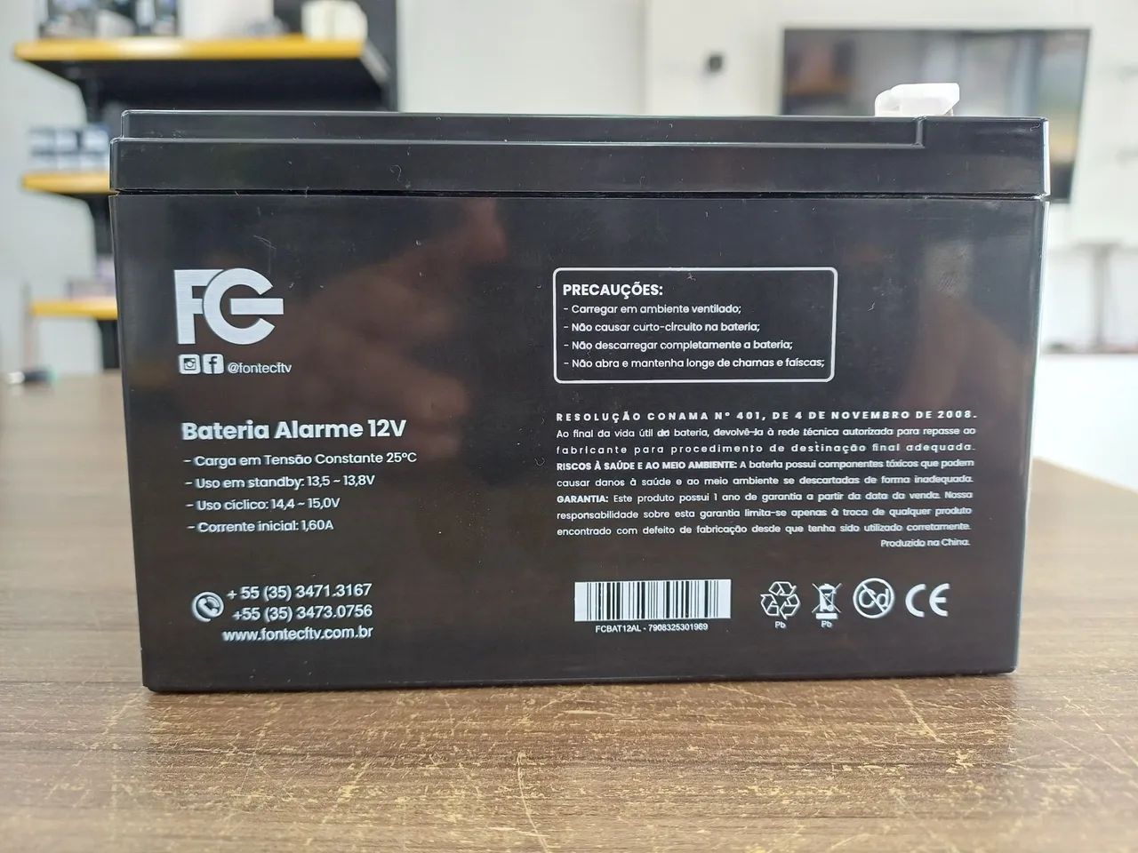Bateria para alarme e cerca elétrica 12v 6,7ah