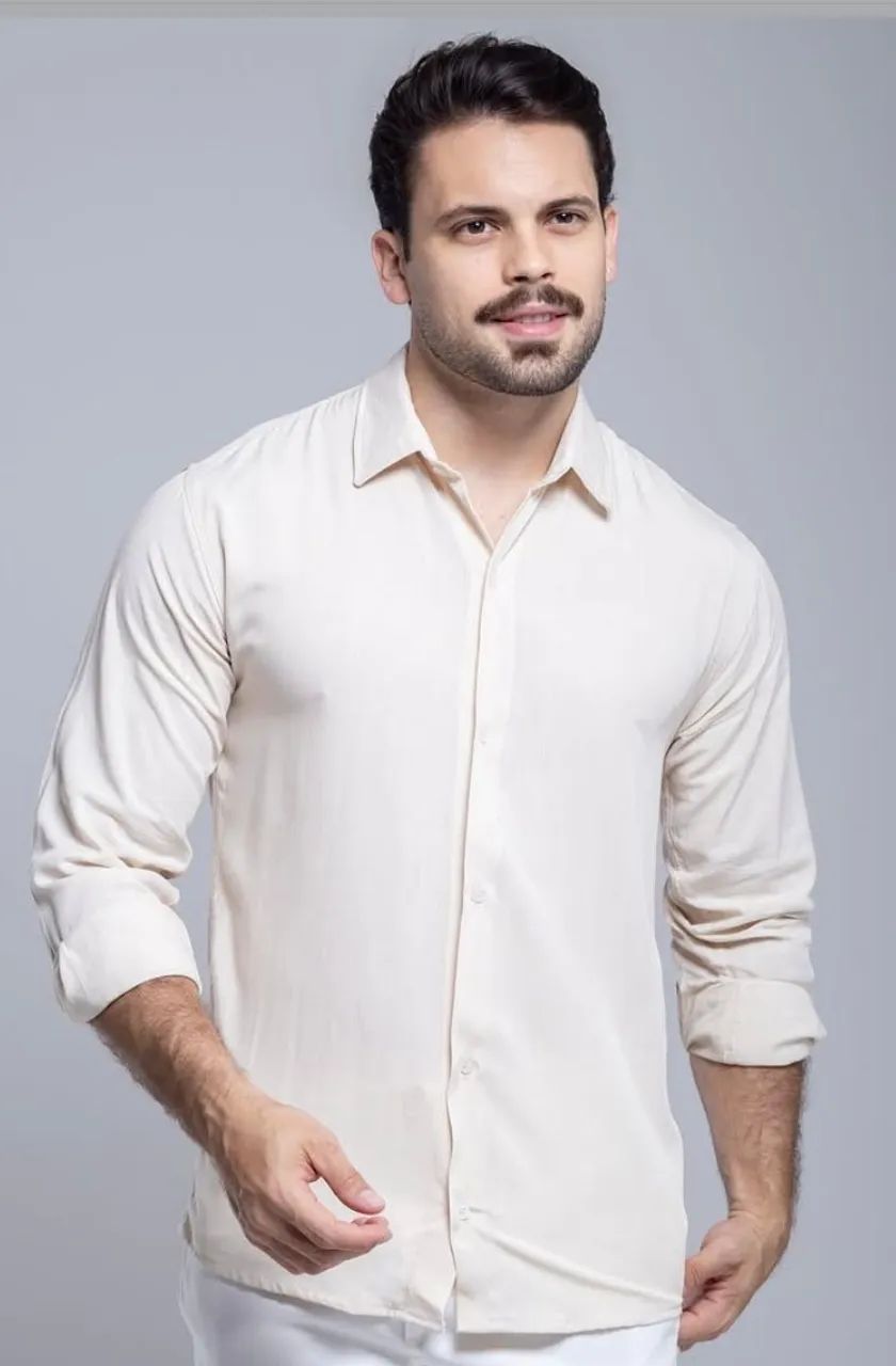 Camisa social masculina linho  - Foto 4