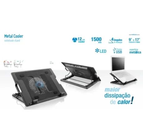 Base Cooler Multilaser Vertical Para Notebook Preto  - Foto 4