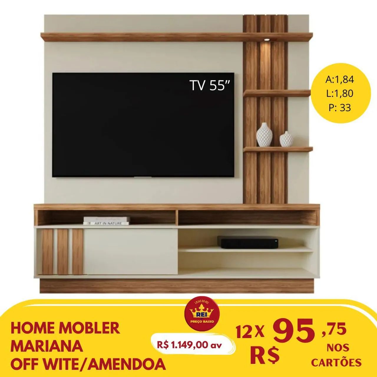 PROMOÇÃO URGENTE - Home Painel + Rack para Tvs com até 55 POLEGADAS Disponível