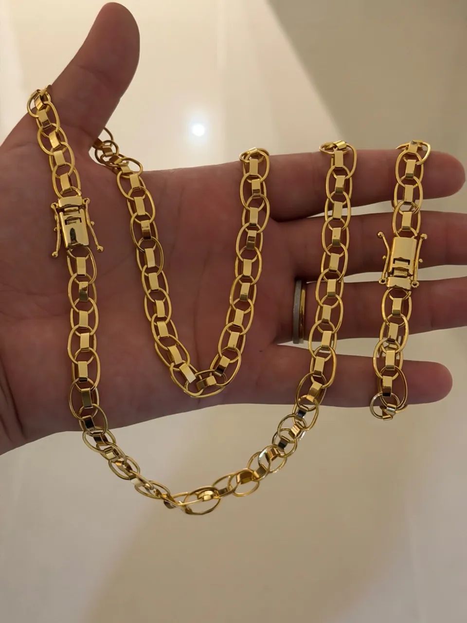 Corrente moeda antiga com banho de ouro 18k - Foto 5