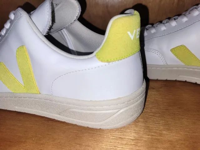 Tênis Vert (Veja) V-12 Leather Extra White Neon - Foto 3