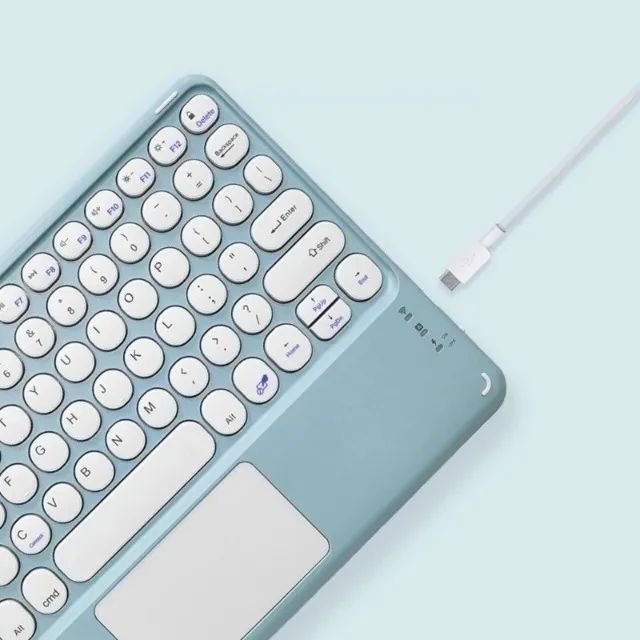 Teclado Bluetooth Chave Redonda Sem Fio Com Touch Para Celular/Tablet - Foto 2