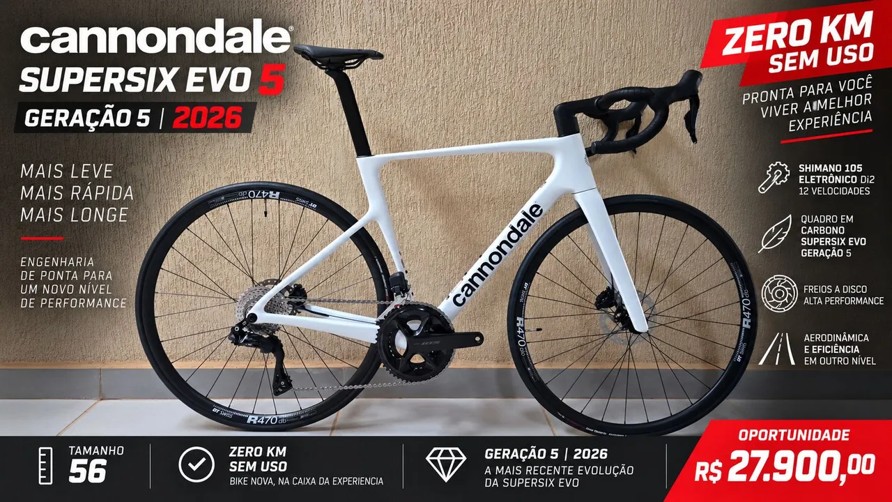 Cannondale Supersix Evo 5 geração 5 2026 zero km sem uso