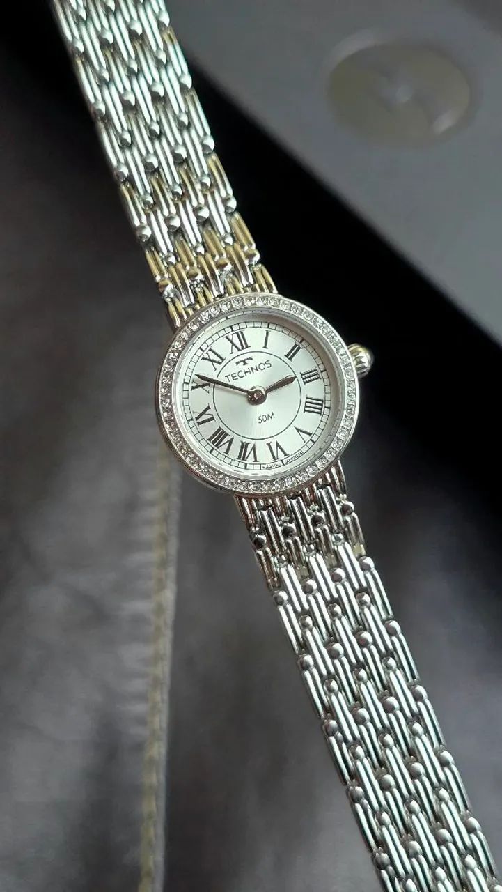 Relógio Technos Mini Joia 23mm Prata branco 2025LUX/1K - Foto 2