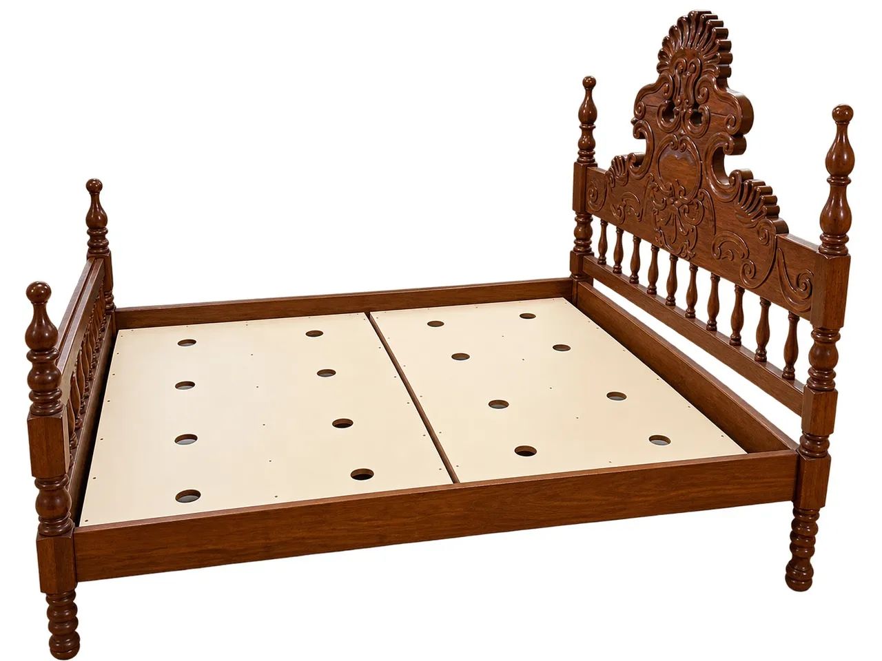 VENDO CAMA DE CASAL DE MADEIRA MACIÇA  - Foto 2