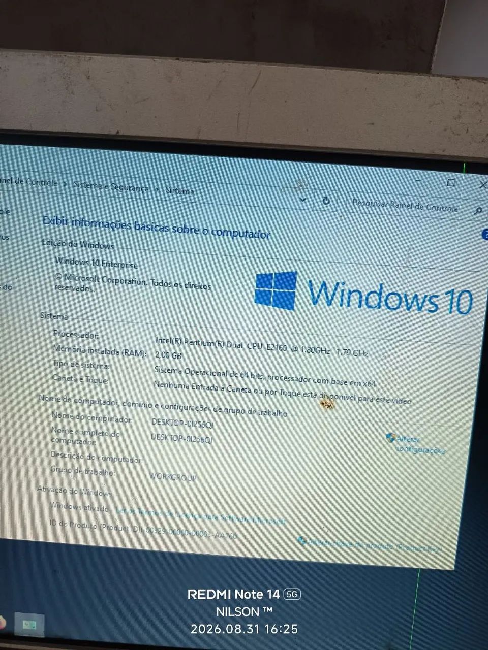CPU INTEL E 2160, 2GB, WINDOWS 10
