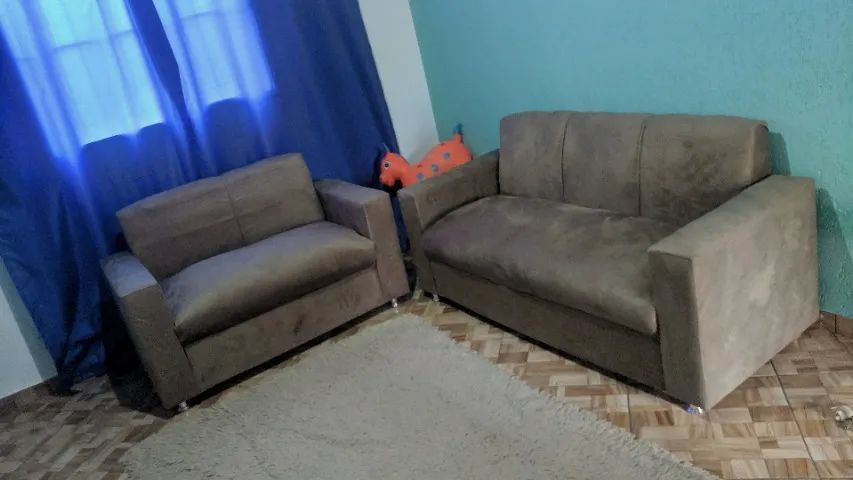 Sofá 2 e 3 assentos Suede de qualidade D33 Robusto Confortável Promoção - Foto 5