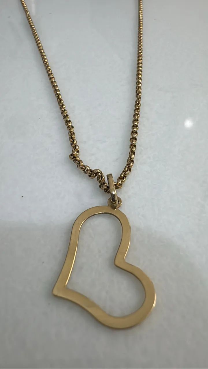 Colar ouro 18 com pingente