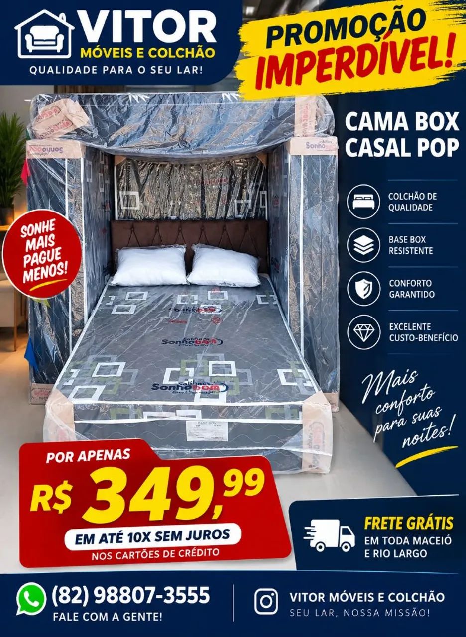 OFERTAS DE CAMA BOX CASAL POP