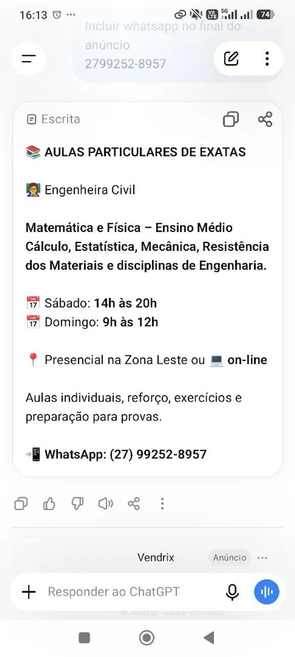 Aulas particulares 