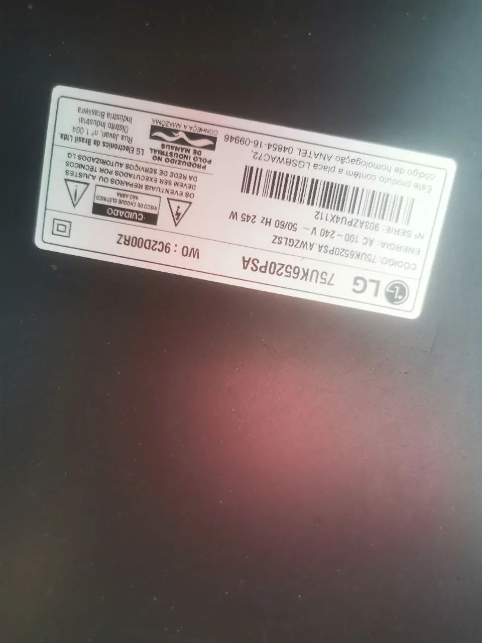 TV lg 75 polegadascom tela trincada.  - Foto 4