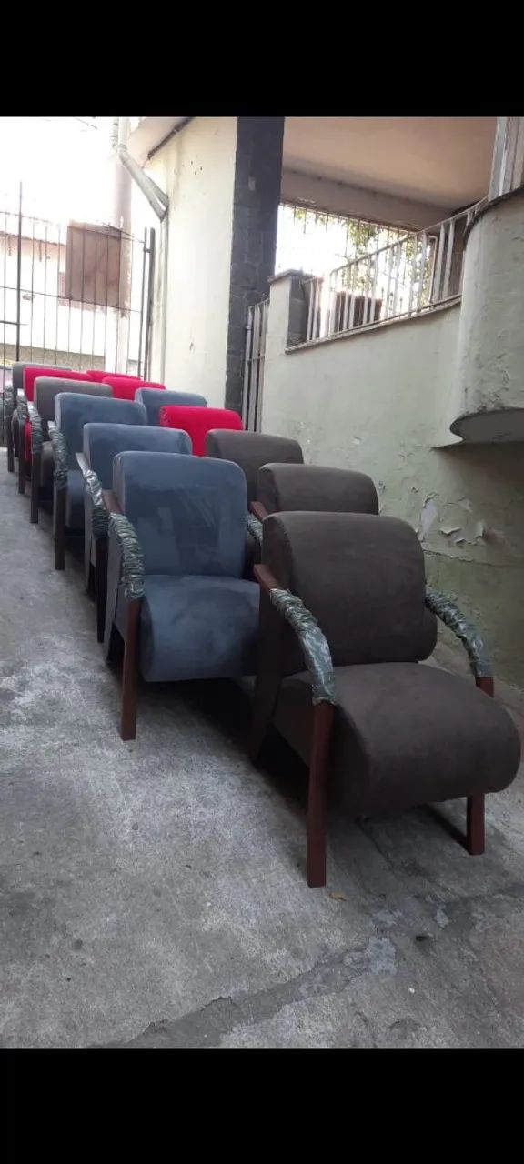 Poltronas direto da fábrica modelos braço alumínio e braço de madeira  - Foto 4