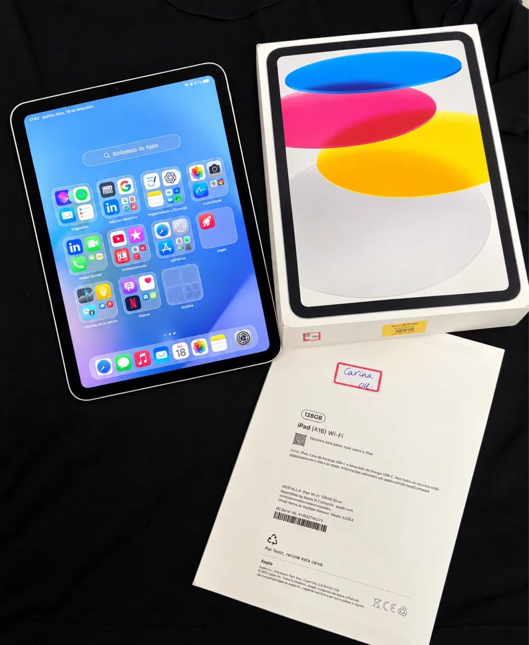 iPad 11ª Geração (A16) 128GB Wi-Fi Prata + Caixa - Foto 2