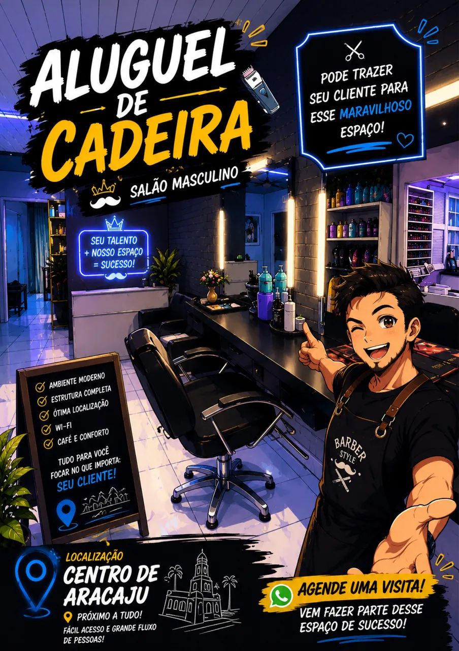 Aluguel de cadeira de salão 