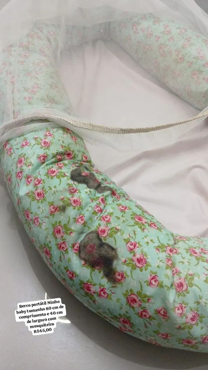 Berço portátil ninho bebê com mosquiteiro  - Foto 3