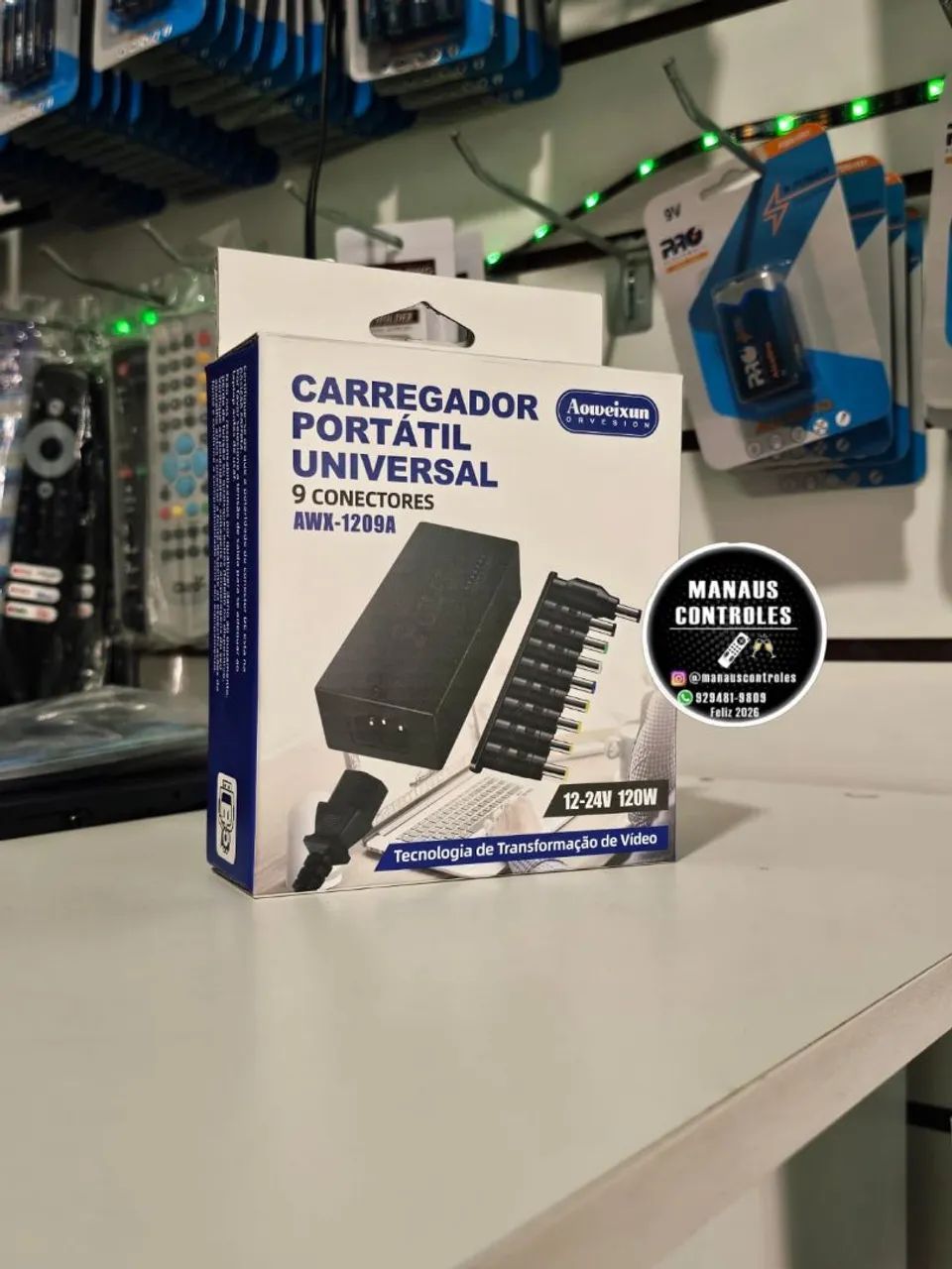 Carregador Universal Para Notebook 120w 9 Conectores