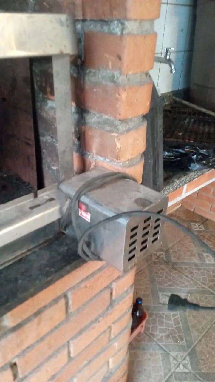 Griil inox de espeto giratório para churrasqueira - Foto 5