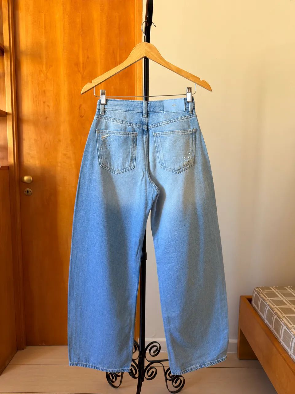 zara | calça jeans azul claro (nova)  - Foto 2