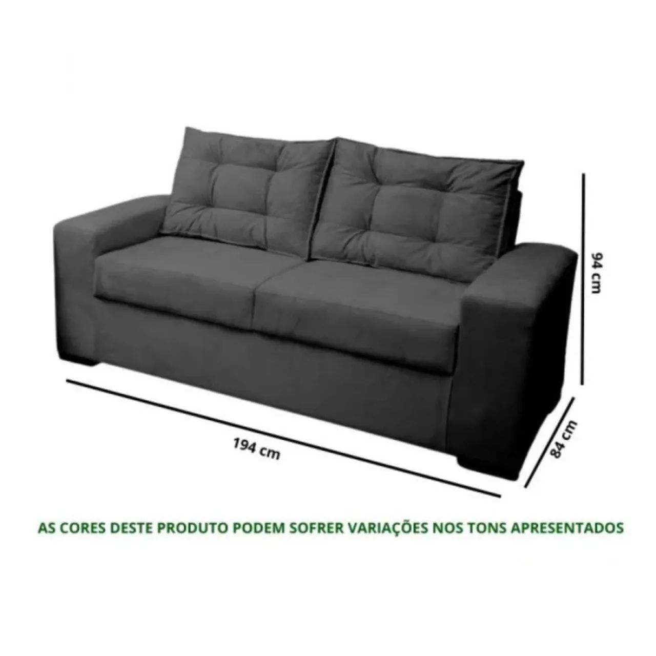Sofá 2x3 Lugares Torun Cinza Masterflex - Foto 2