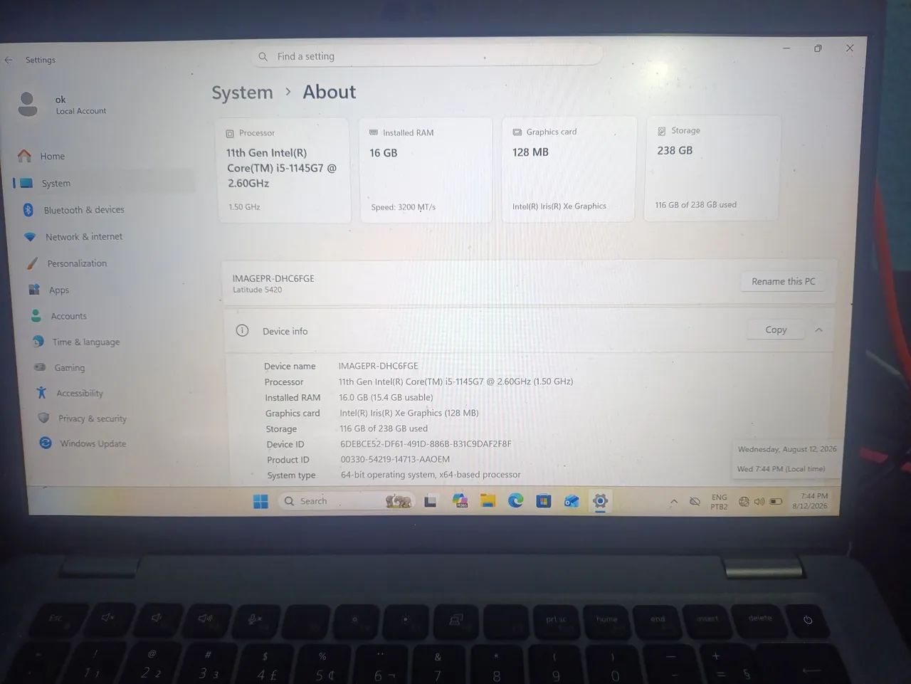 Notebook Dell latitude 5420 em estado de novo  - Foto 4