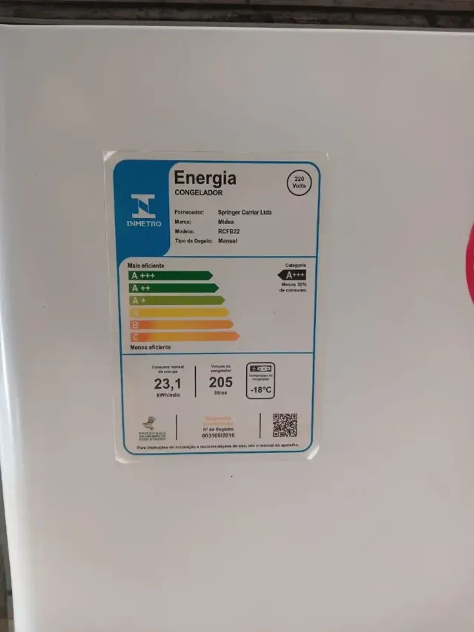 Freezer Horizontal Midea 205l Branco- Usado - Foto 2