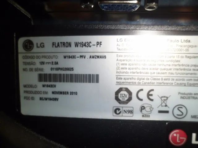 Monitor LG 18,5 polegadas - W1943. - Foto 2