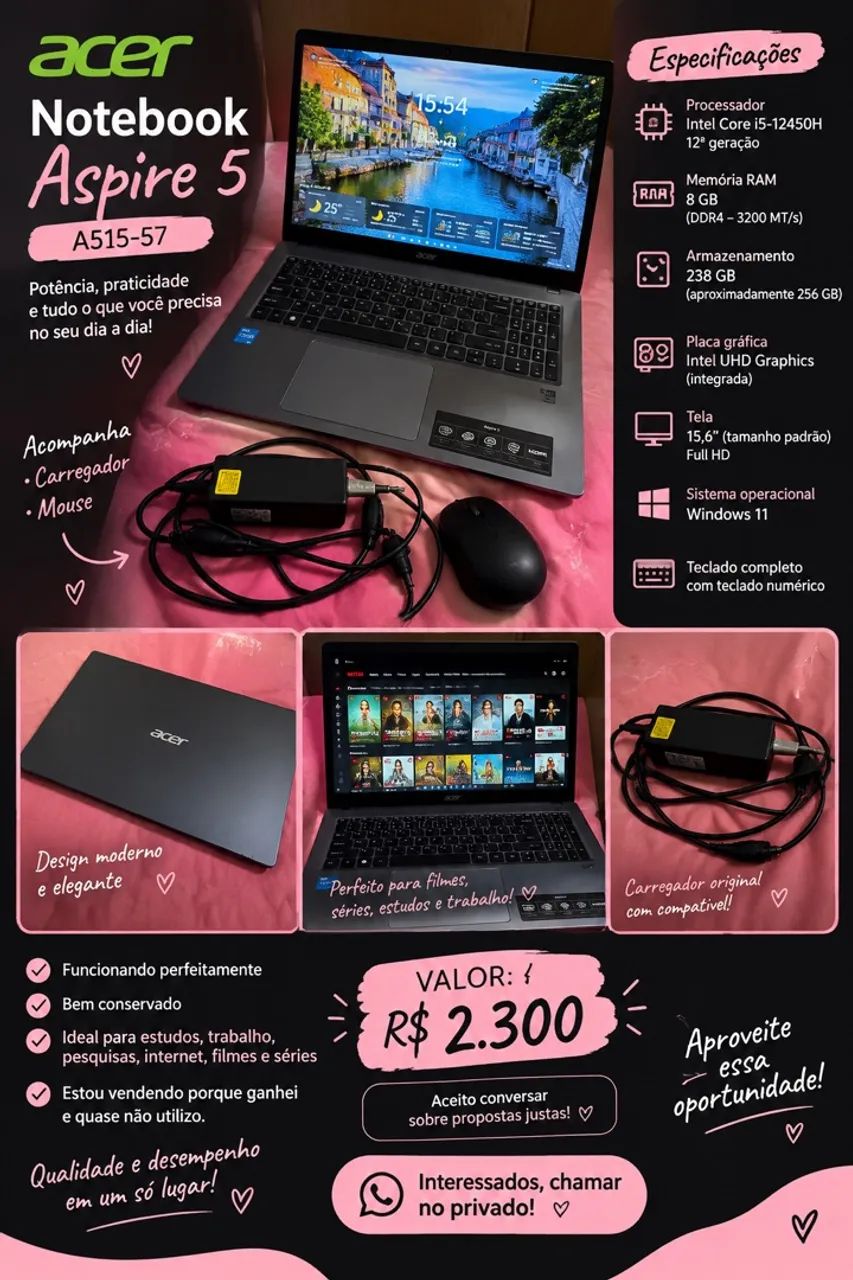 Vendo Notebook zero