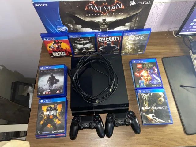 PS4 500Gb +2 controles +14 Jogos - Jogos de Vídeo Game - Nova