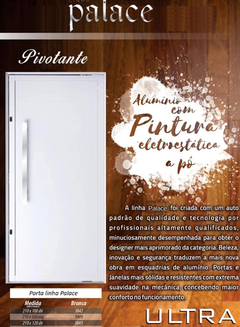 Porta NOVA Pivoltante de lambril de aluminio preta 2,10 x 1,20