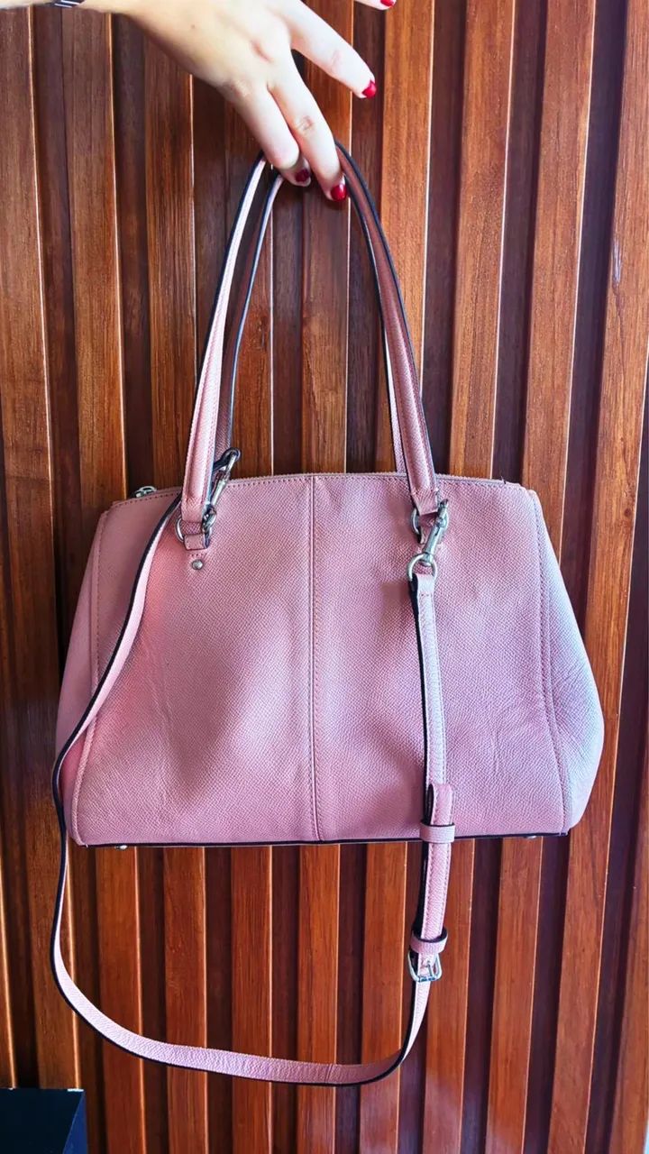 Bolsa Coach original, couro legítimo. rosa - Foto 3