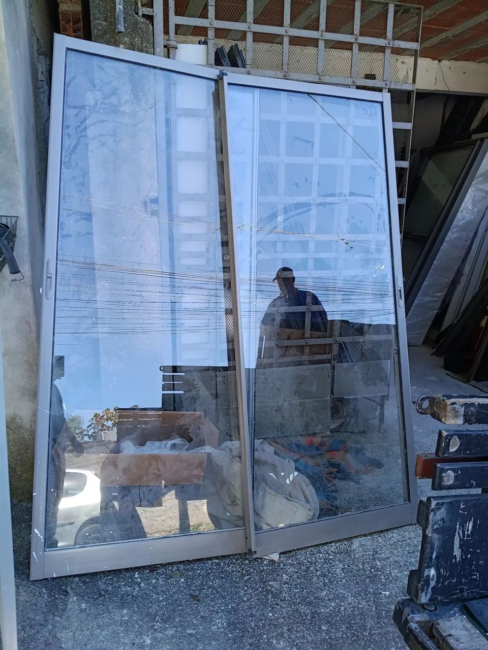 Porta Balcão cinza 02 Folhas 1,77 x 2,17 - Foto 3