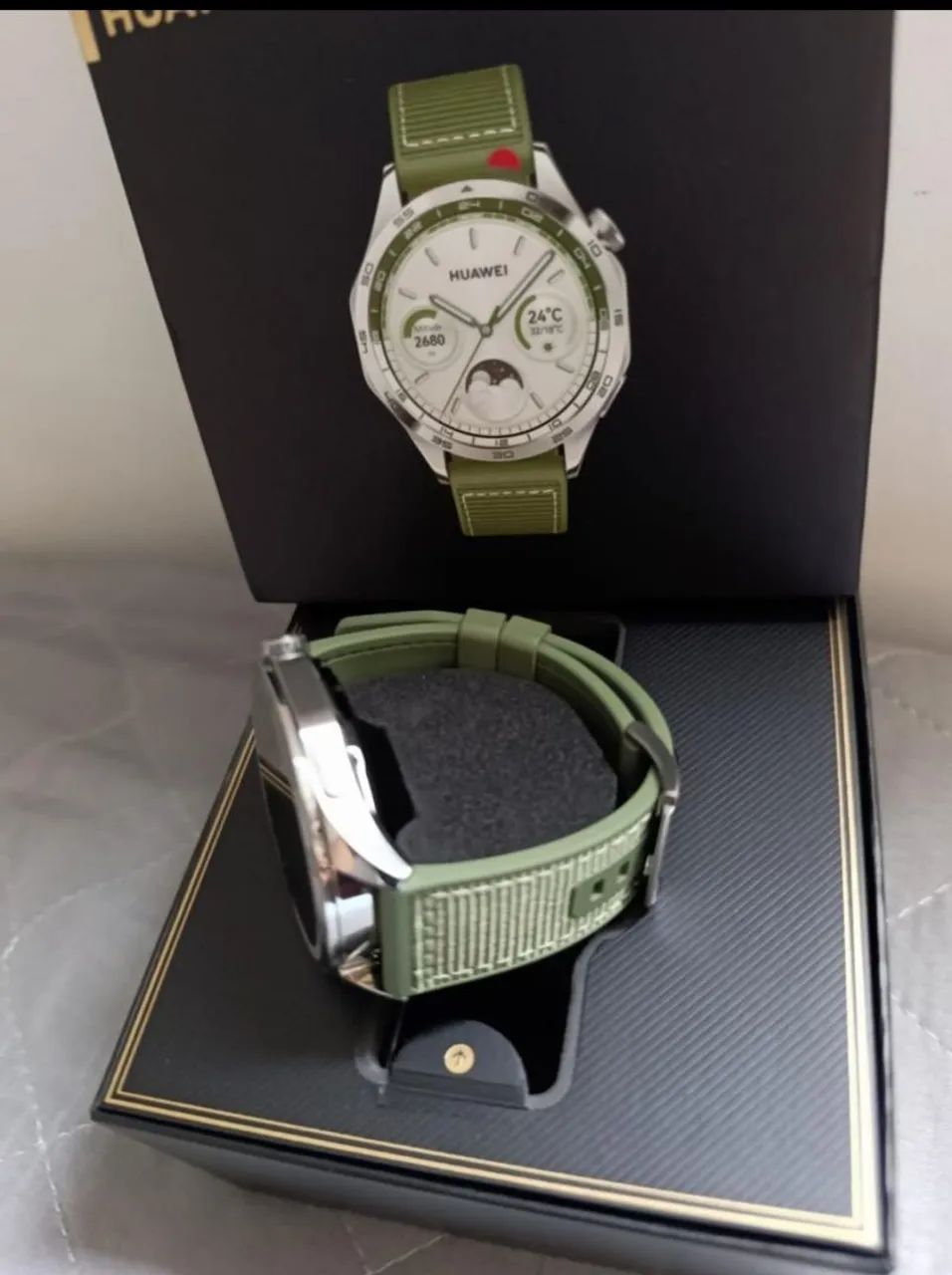 Huawei Watch GT 4 46mm verde militar com nota - Celulares e