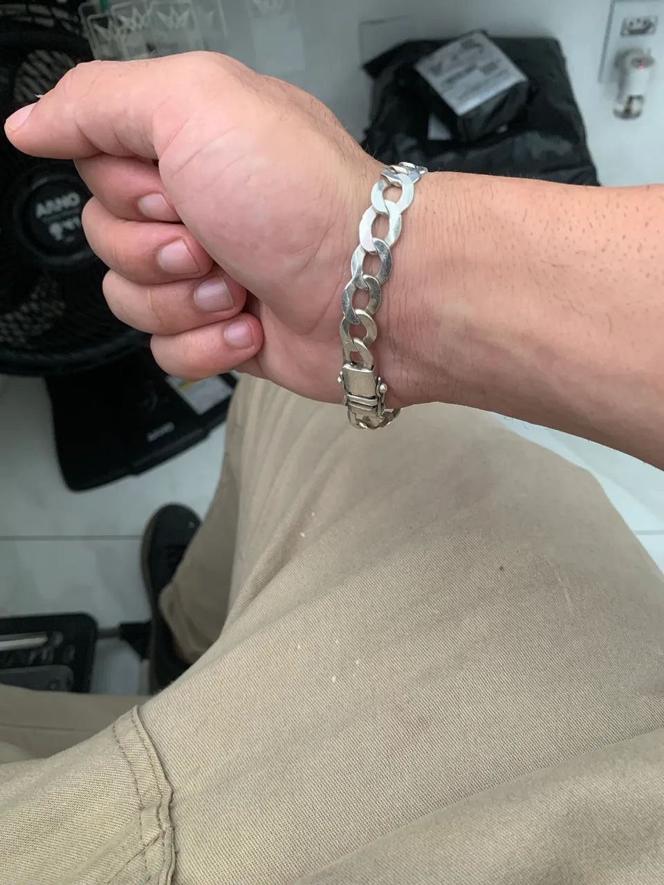 Pulseira de prata 10mm - Foto 2