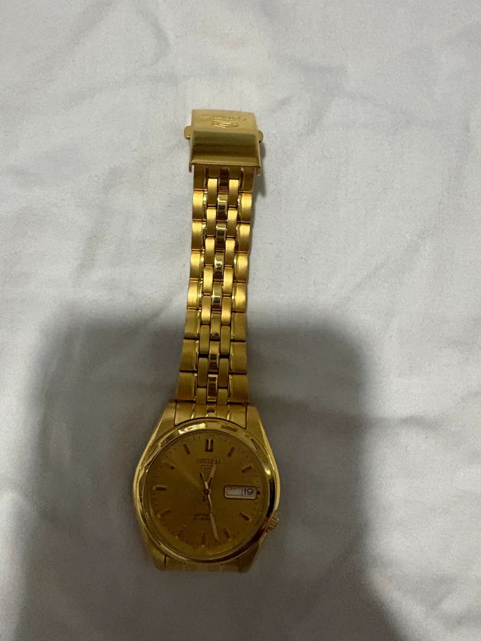 Seiko 5 dourado - original com caixa  - Foto 3