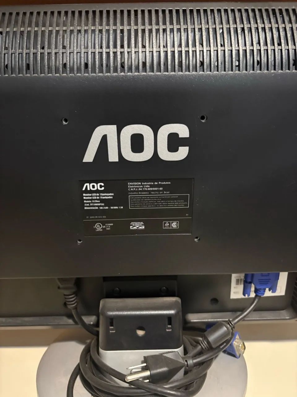 Monitor AOC 19 Polegadas LCD - VGA - Com Cabos - Foto 2