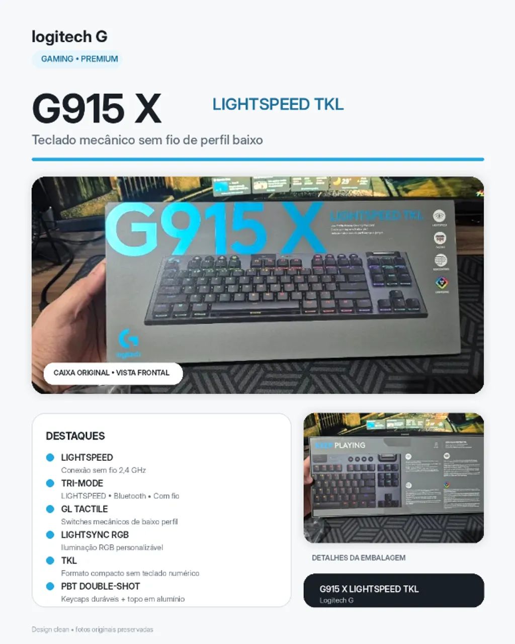 G915X TKL - menos de 2 meses de uso
