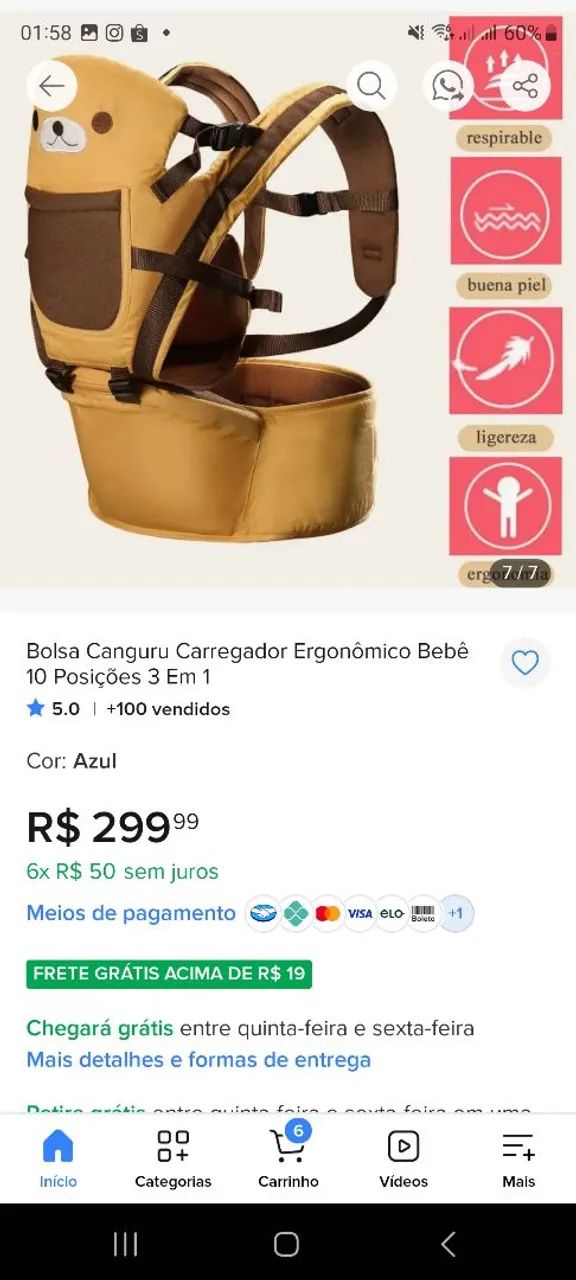 Canguru ursinho com bolso - Foto 3