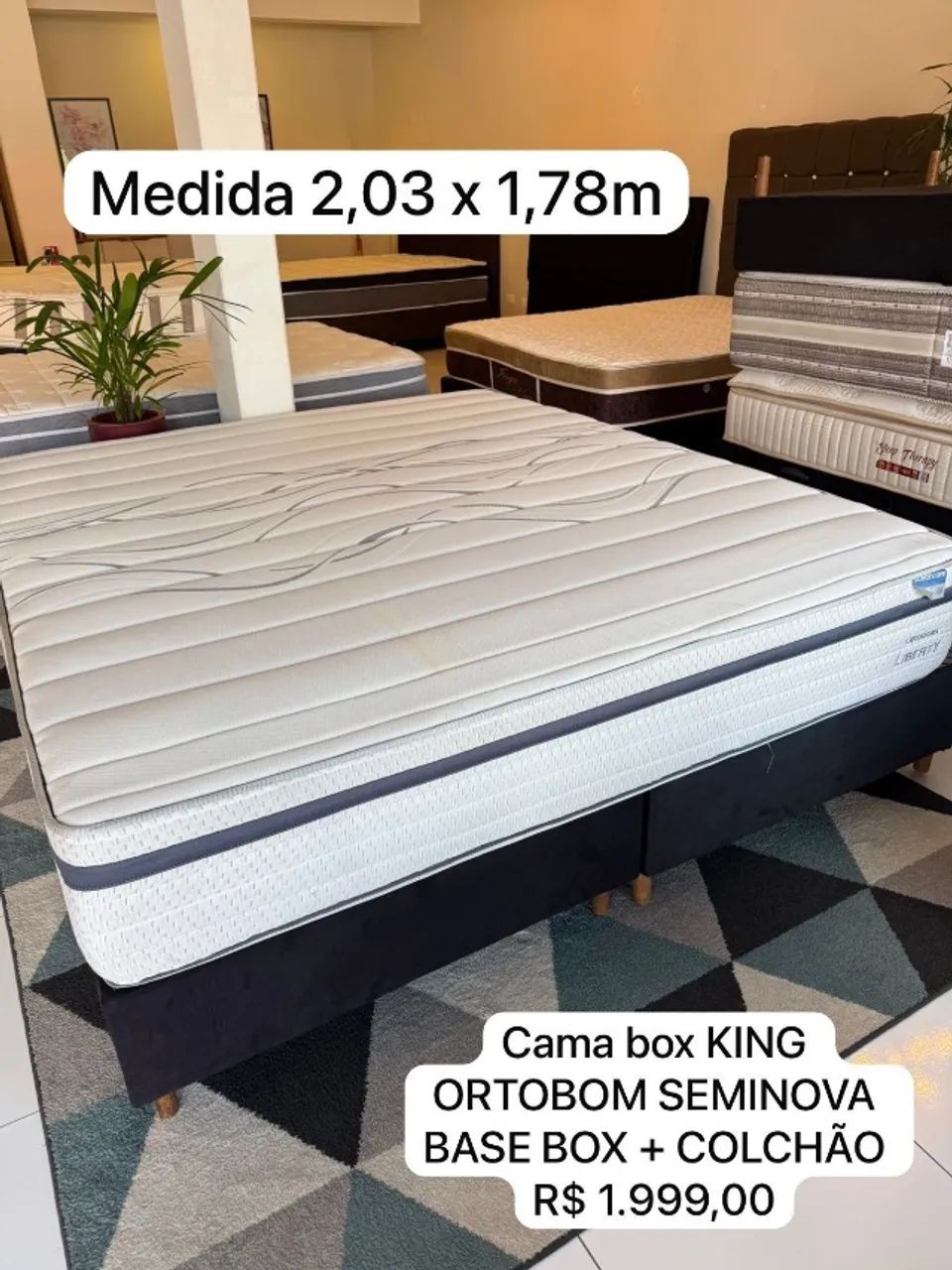 Colchão KING + base Box ORTOBOM TOP - Entrego! 