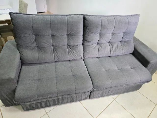 Sofá Linoforte Benetton 4 Lugares Retrátil e Reclinável - 2,29 m - Foto 5