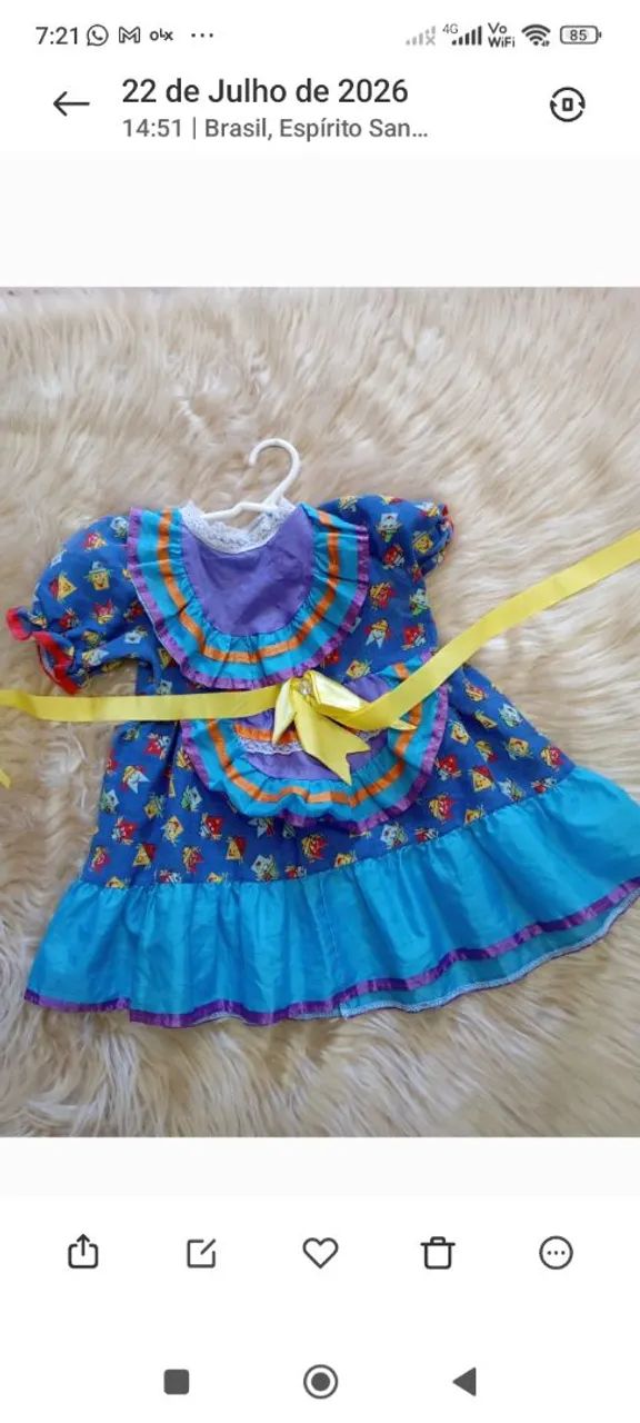 Vestido de quadrilha 2 anos usado 
