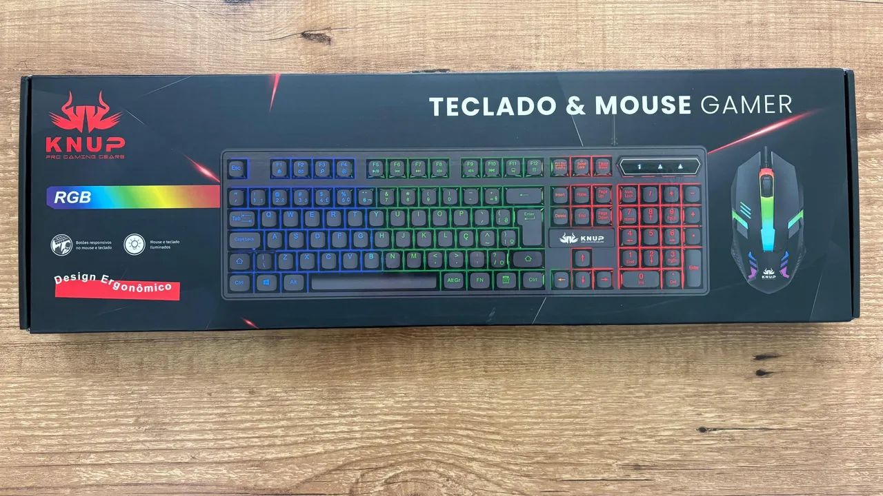 Kit Teclado e Mouse Gamer RGB