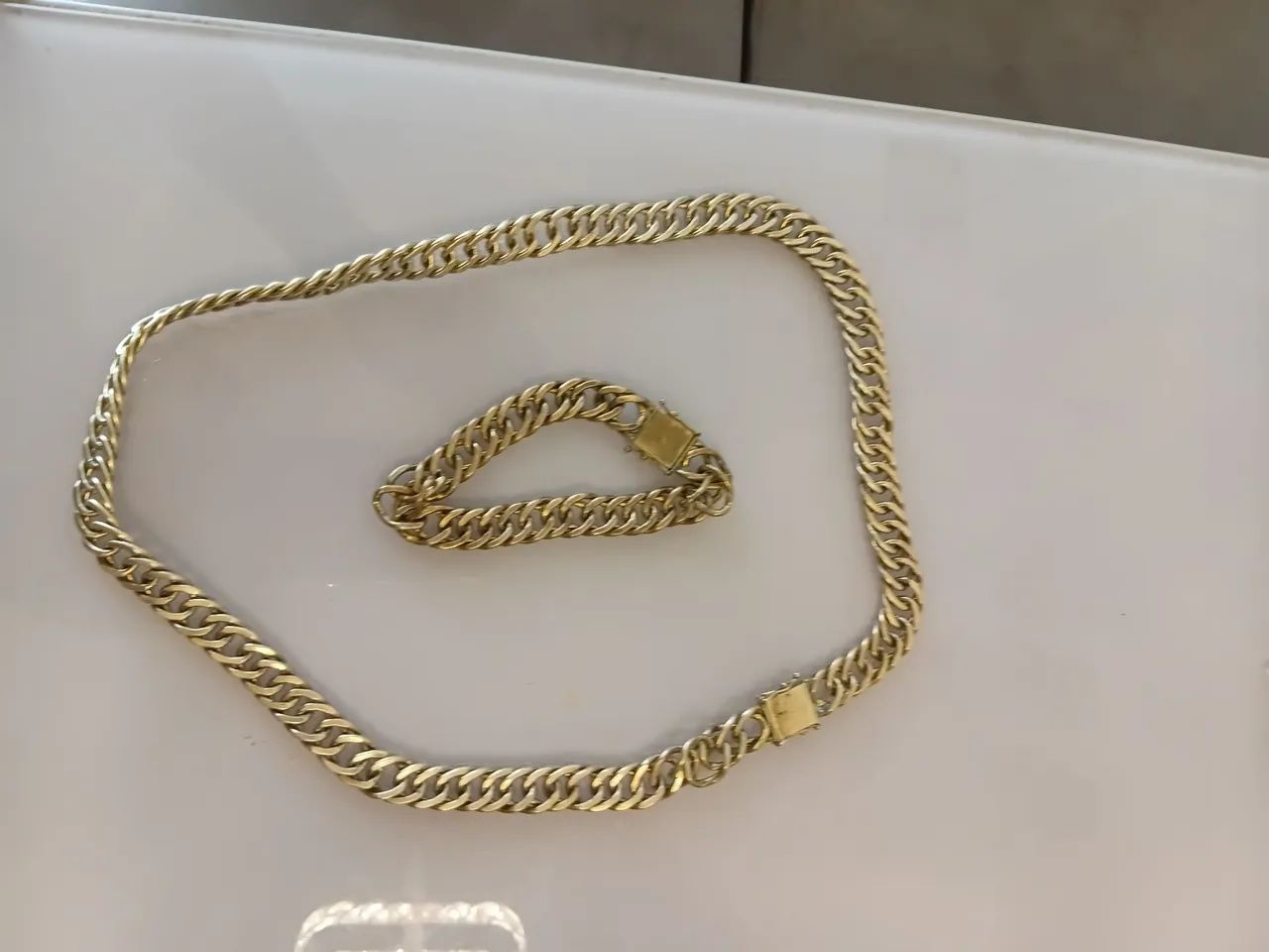 Corrente e pulseira de moeda antiga  - Foto 2