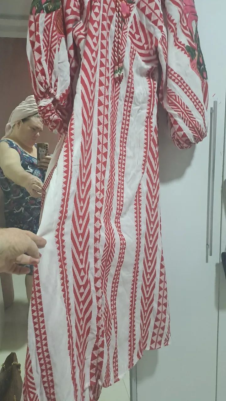 Vestido longo farm bordado