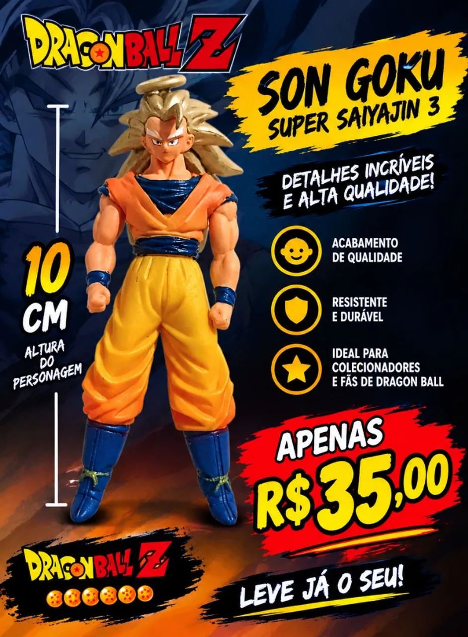 Boneco action figure do Goku Ssj 3