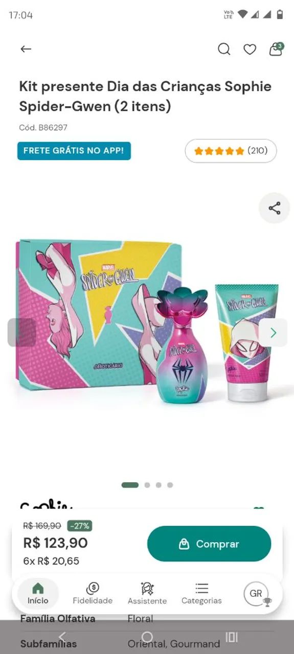 Kit infantil O Boticário 