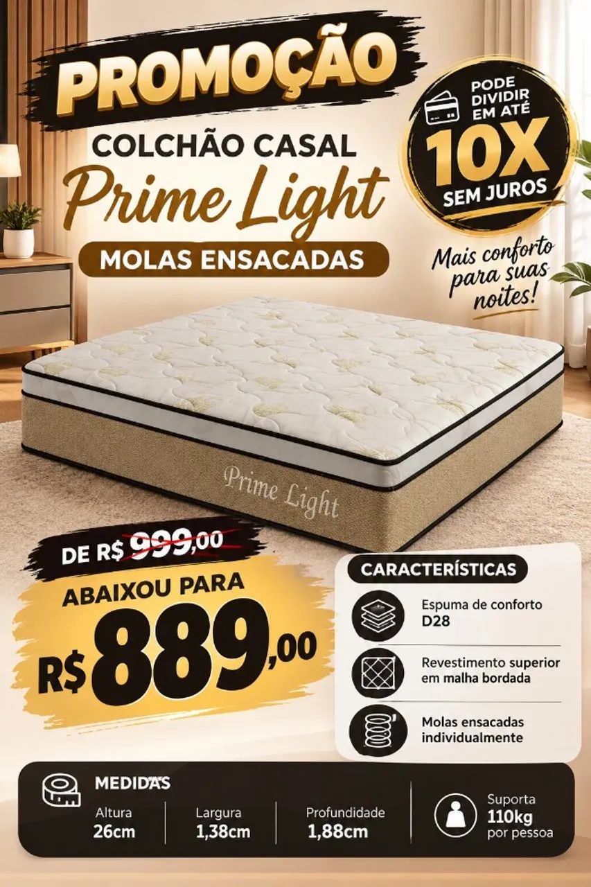 PROMOÇAO Colchão de casal com molas ensacadas 